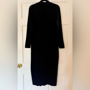 Prologue by Target- Mock neck, Midi, Ribbed black sweater dress